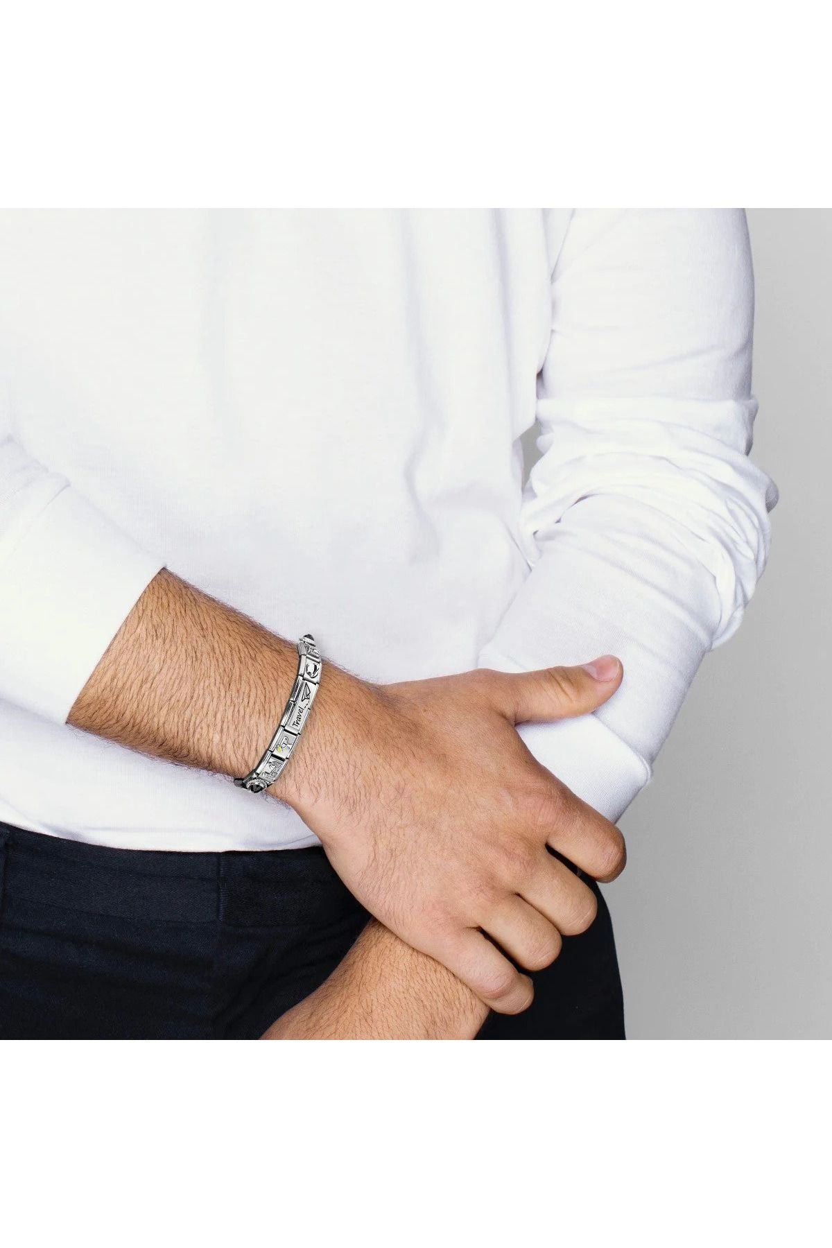 Orijinal İtalyan Charm Bileklik Kişiselleştirilebilir Çelik, Gümüş Kalp Link Hediyeli Made in Italy
