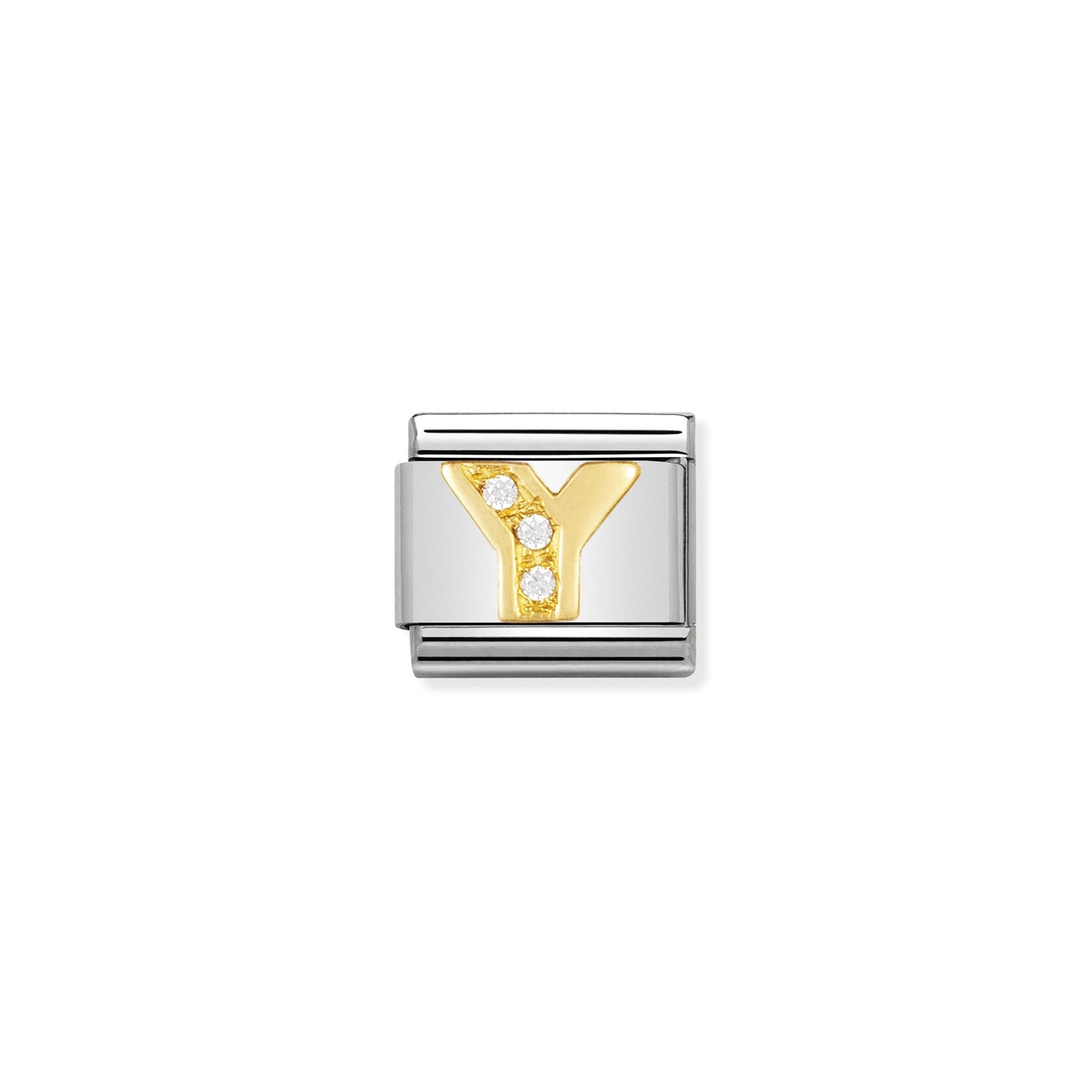 Composable Classic Dekoratif Link - Harfler CZ - Y - (25 Y) 18K Altın Zirkon