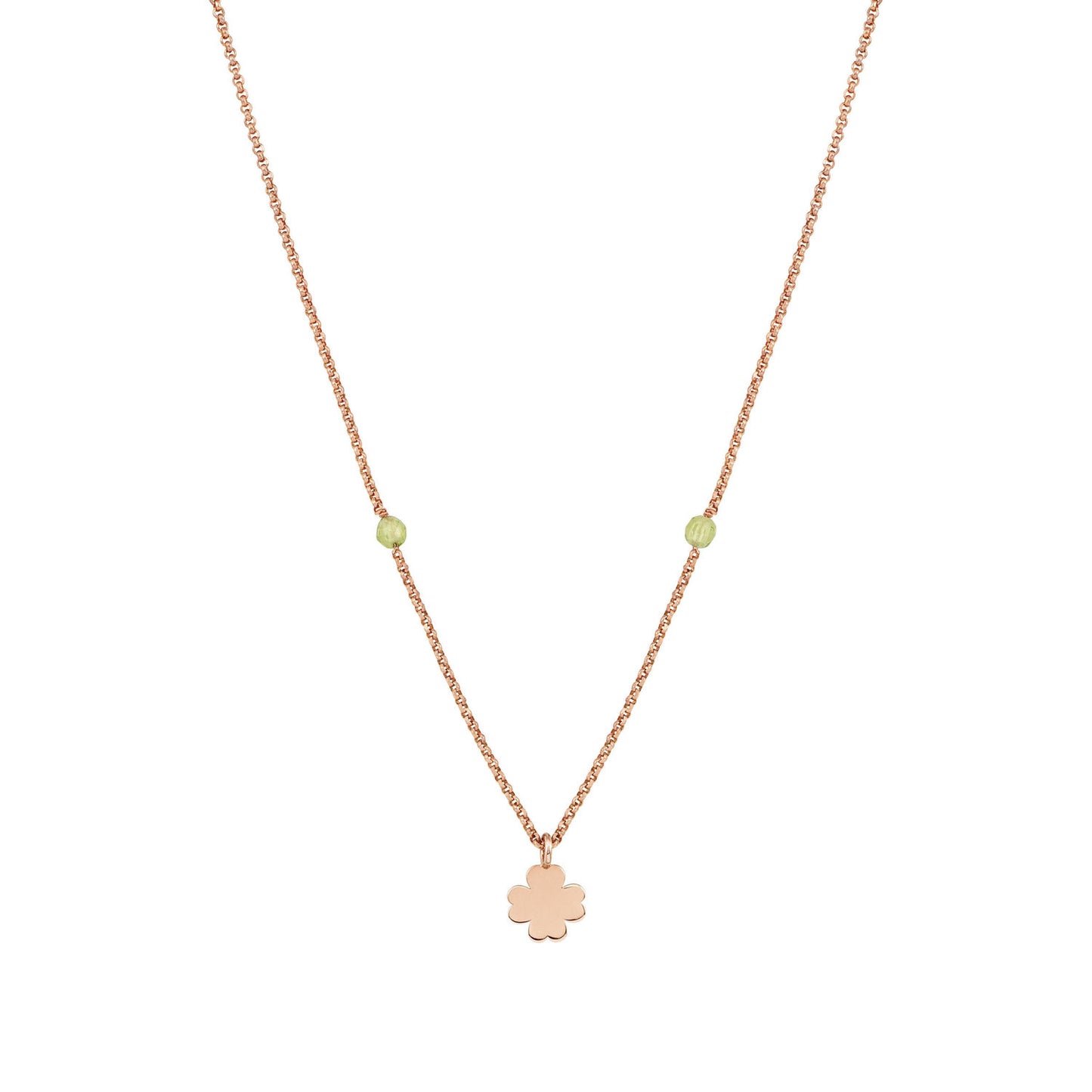 Bella - Kolye - Gül Gol ile Dört Yaprak Yonca