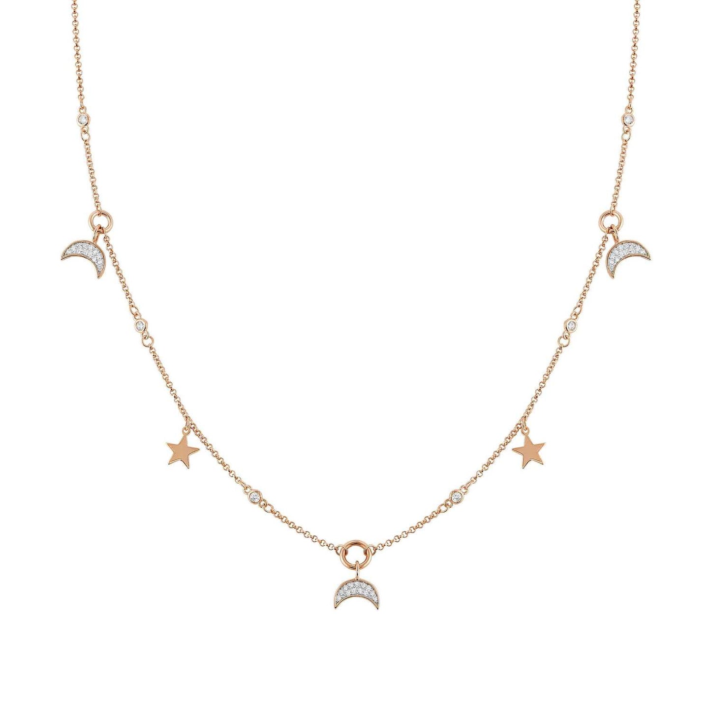 NightDream - Kolye - Rose altın Ay