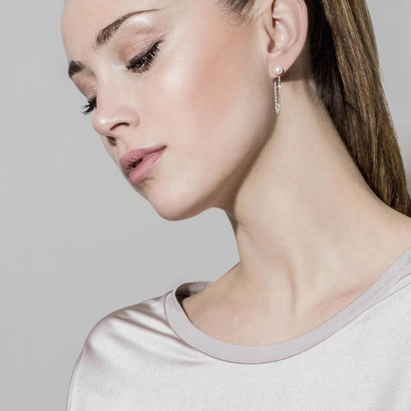 Bella - Küpe - Gri inci