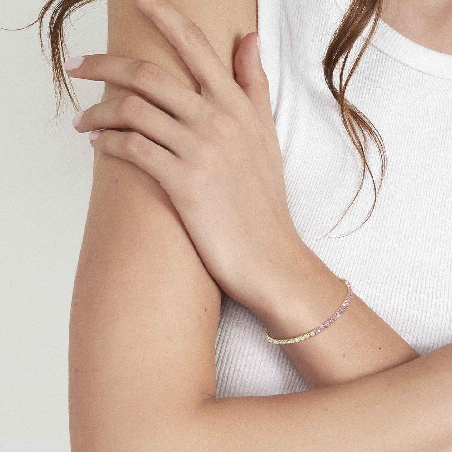 Chic&Charm - Bileklik - Pembe yüzgeç, sarı altın