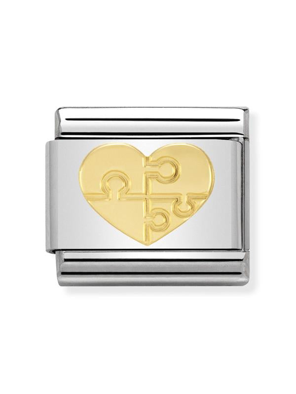 Composable Classic Dekoratif Link - Aşk - Bulmaca ile Kalp - 18K Altın