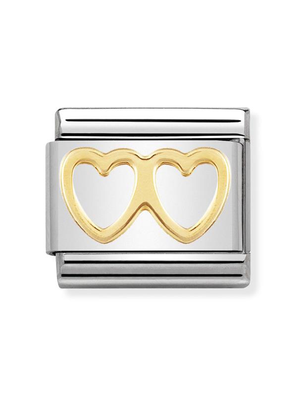 Composable Classic Dekoratif Link - Aşk - Çift Kalp - (03 Double Heart) 18K Altın