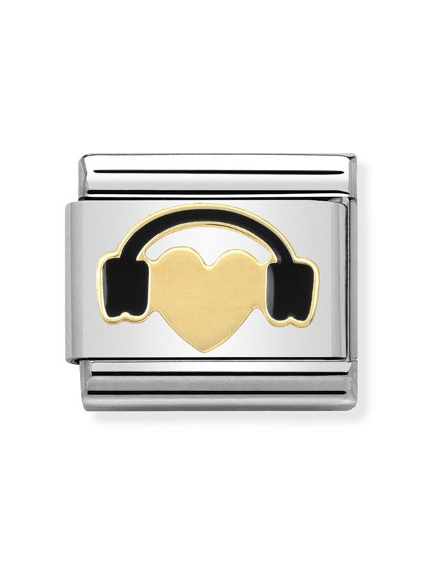 Composable Classic Dekoratif Link - Aşk - Kulaklıklı kalp - 18K Altın