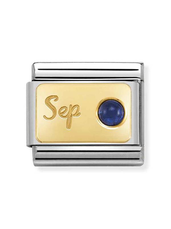 Composable Classic Dekoratif Link - Ay Taşları - Eylül Safir - 18K Altın