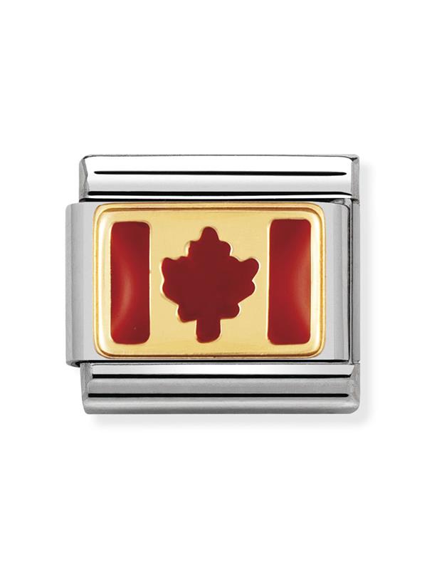 Composable Classic Dekoratif Link - Bayraklar Amerika - KANADA - (05 CANADA) 18K Altın