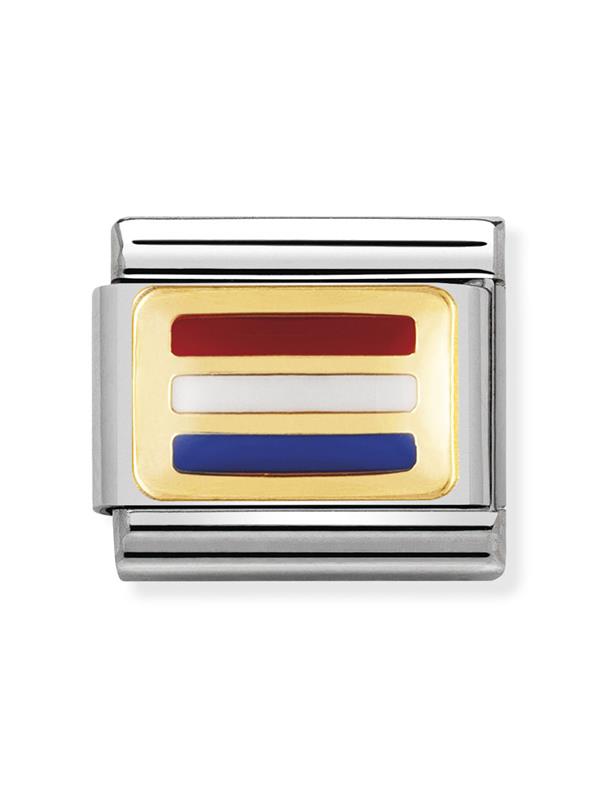 Composable Classic Dekoratif Link - Bayraklar Avrupa - Hollanda - (12 HOLLAND) 18K Altın