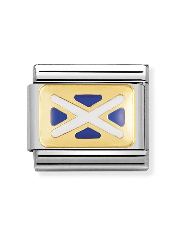 Composable Classic Dekoratif Link - Bayraklar Avrupa - İskoçya - (07 SCOTLAND) 18K Altın
