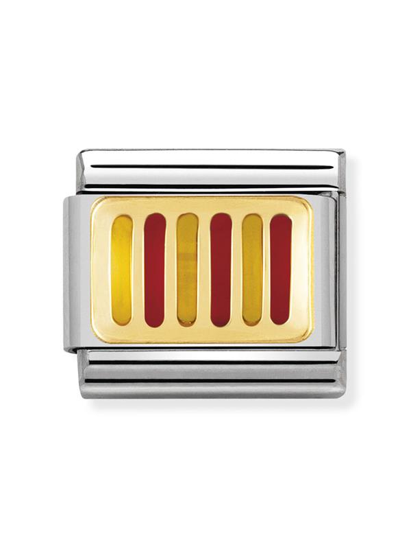 Composable Classic Dekoratif Link - Bayraklar Avrupa - Katalonya - 18K Altın