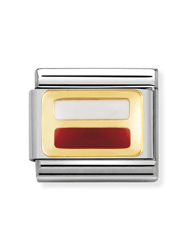 Composable Classic Dekoratif Link - Bayraklar Avrupa - POLONYA - (16 POLAND) 18K Altın