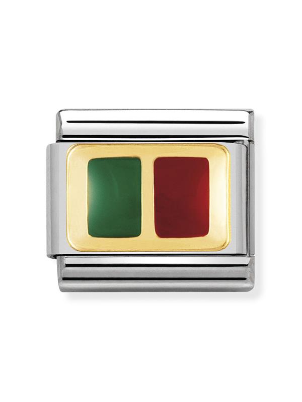 Composable Classic Dekoratif Link - Bayraklar Avrupa - PORTEKİZ - (17 PORTUGAL) 18K Altın