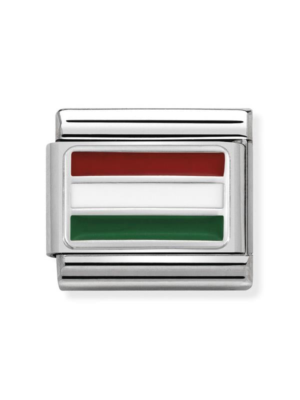 Composable Classic Dekoratif Link - Bayraklar - Macaristan - (26 Hungary) 925 Gümüş