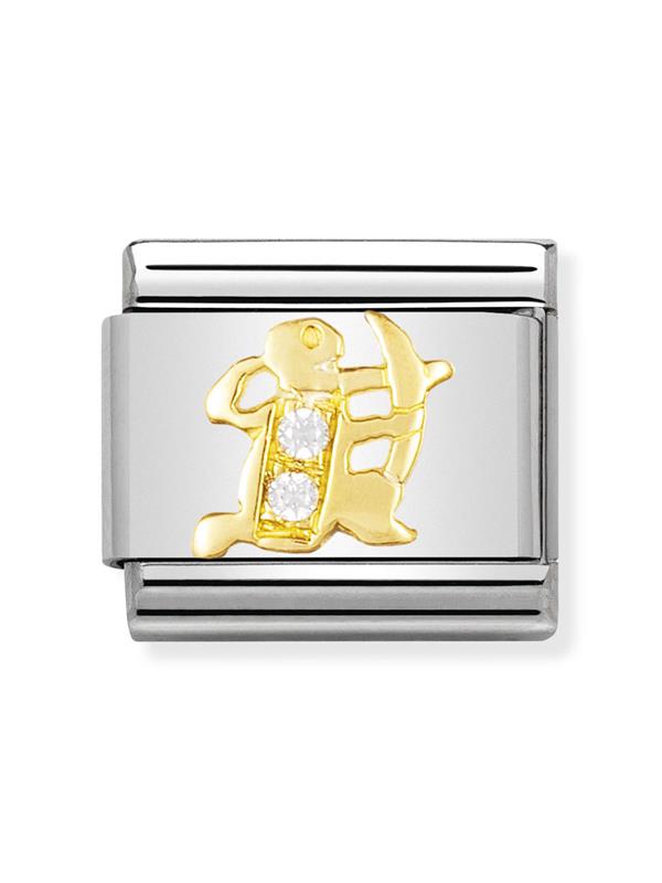 Composable Classic Dekoratif Link - Burçlar CZ - Yay Burcu - 18K Altın Zirkon