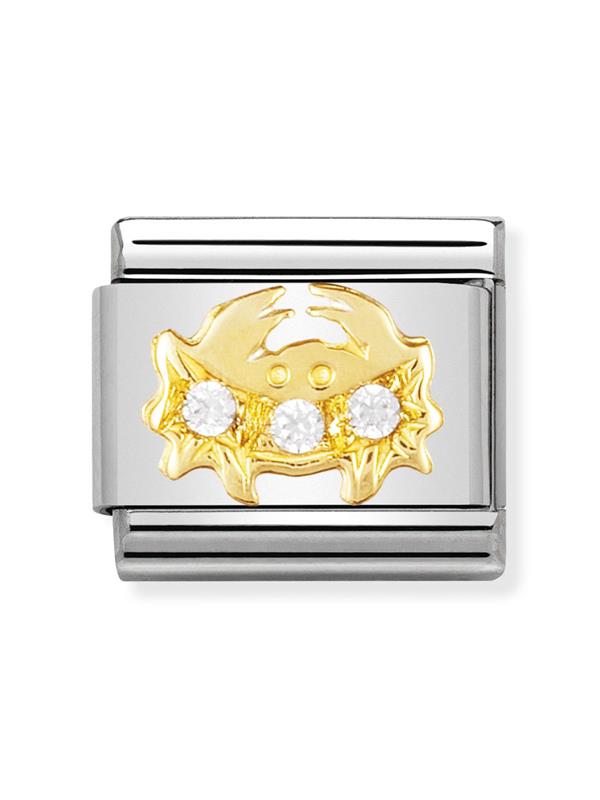 Composable Classic Dekoratif Link - Burçlar CZ - Yengeç Burcu - 18K Altın Zirkon