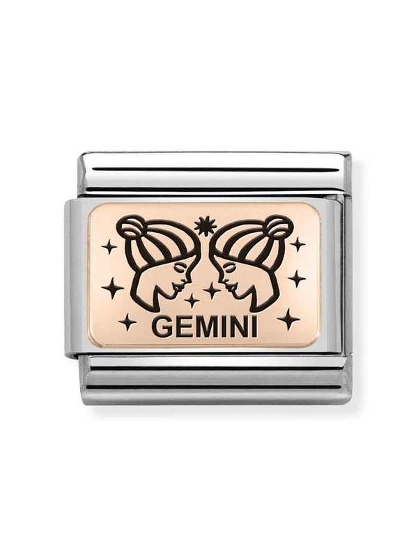 Composable Classic Dekoratif Link - Burçlar - İkizler burcu - (03 Gemini) 9K Rose Altın