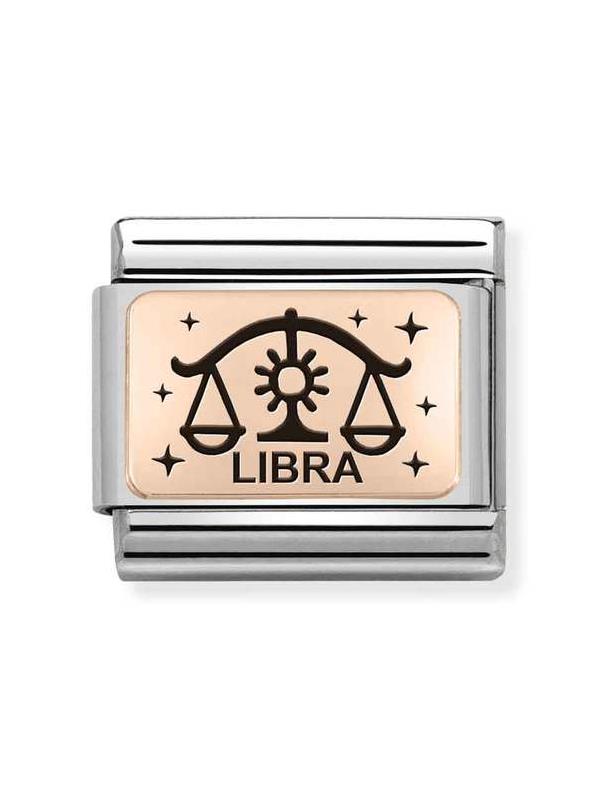 Composable Classic Dekoratif Link - Burçlar - Terazi Burcu - (07 Libra) 9K Rose Altın
