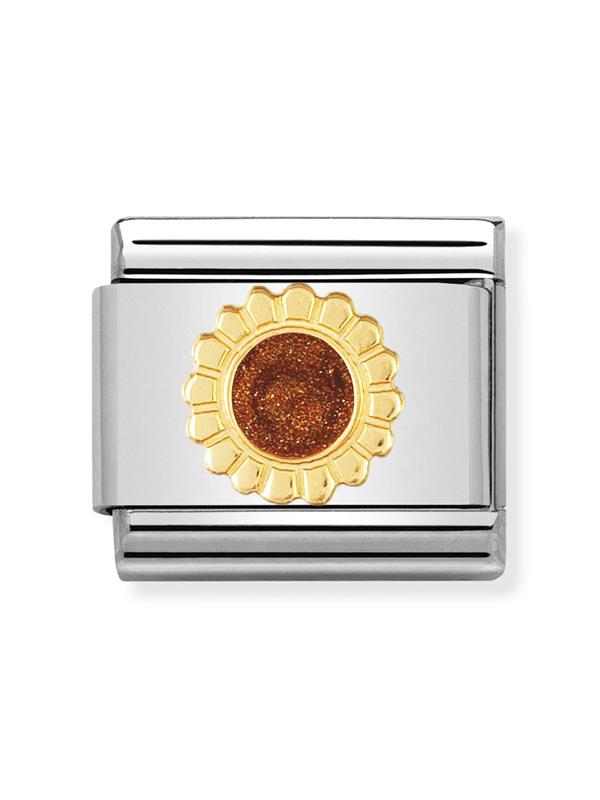 Composable Classic Dekoratif Link - Doğa - Ayçiçeği - (24 Sunflower) 18K Altın