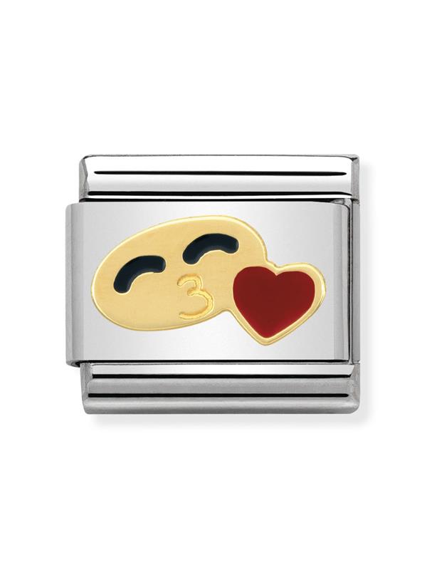 Composable Classic Dekoratif Link - Eğlence - Kalp ile Gülümseme - 18K Altın
