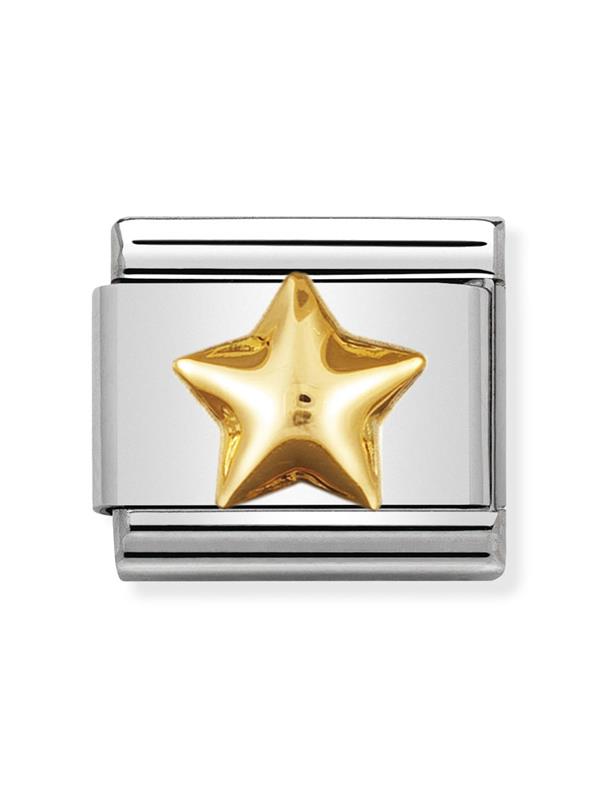 Composable Classic Dekoratif Link - Eğlence - Yıldız - (12 Raised star) 18K Altın