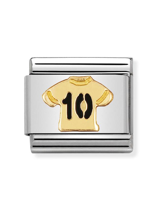 Composable Classic Dekoratif Link - Futbol İtalyan - 10 Numara Forma - 18K Altın