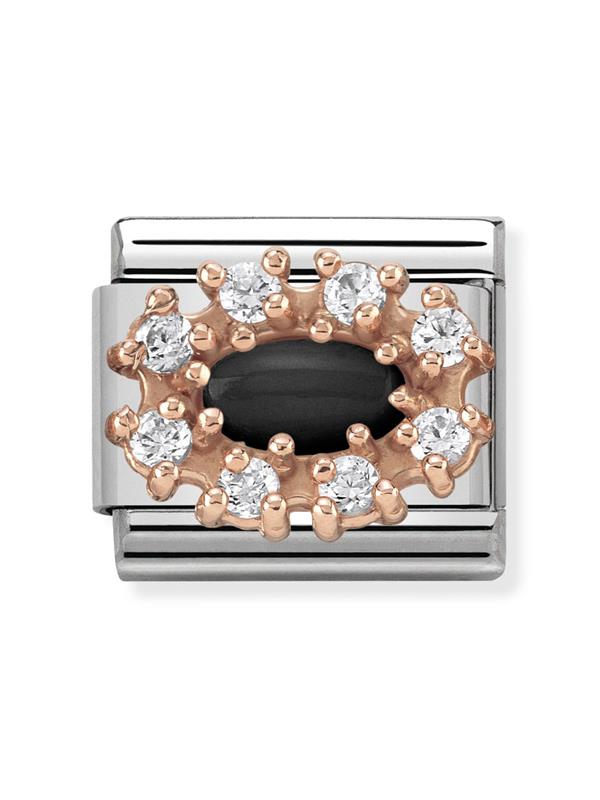 Composable Classic Dekoratif Link - Gravür Demet - Demet Işıltı - 9K Rose Altın