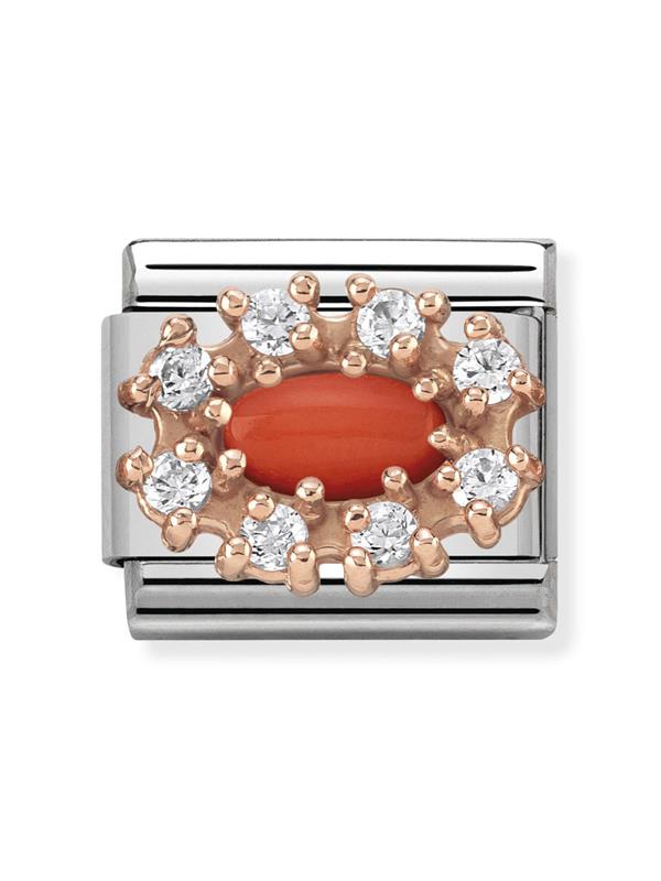 Composable Classic Dekoratif Link - Gravür Demet - Demet Işıltı - 9K Rose Altın