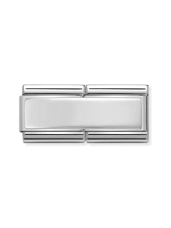 Composable Classic Dekoratif Link - İkili Gravür - Pürüzsüz - (01 Smooth Plate) 925 Gümüş