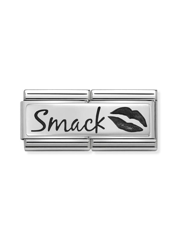 Composable Classic Dekoratif Link - İkili Gravür - Şaplak atmak - (10 Smack) 925 Gümüş