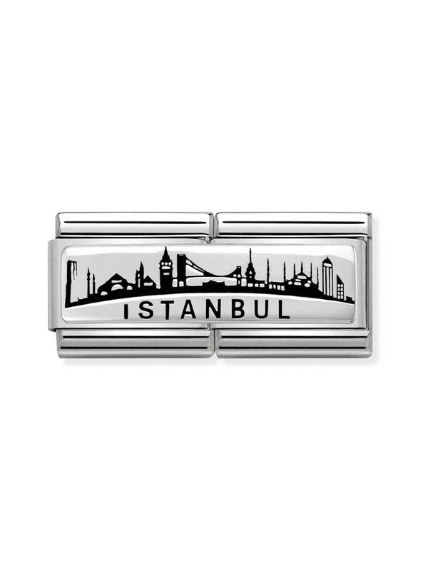 Composable Classic Dekoratif Link - İkili Semboller - İstanbul Silüet - 925 Gümüş