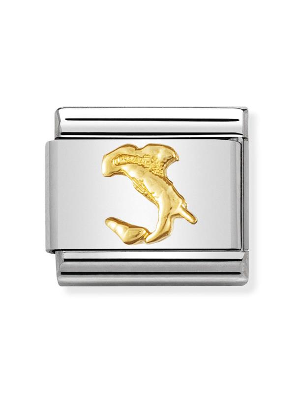 Composable Classic Dekoratif Link - Kabartma - İtalya - (01 Italy) 18K Altın