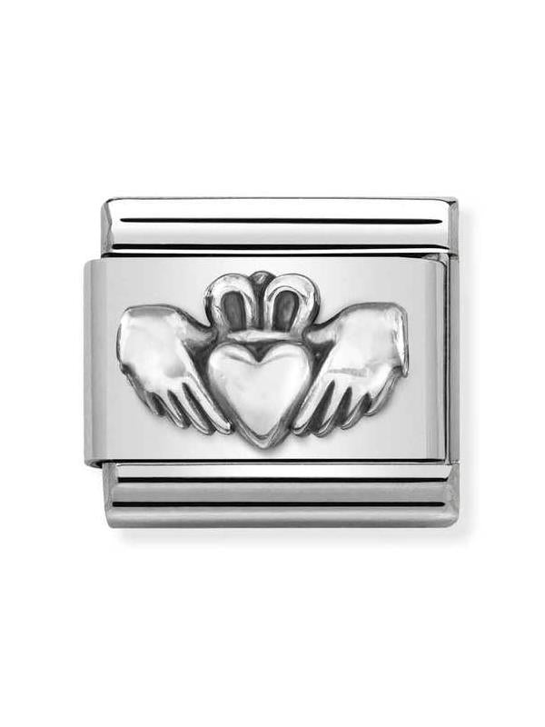 Composable Classic Dekoratif Link - Oksitlenmiş Semboller - Claddagh - 925 Gümüş