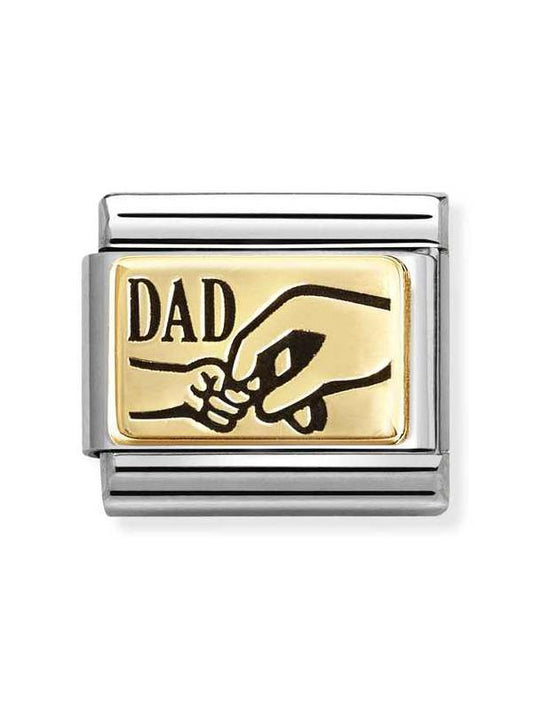 Composable Classic Dekoratif Link - Plakalar Mesajlar - Baba eli - 18K Altın