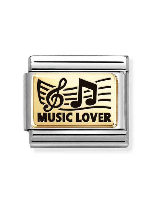 Composable Classic Dekoratif Link - Plakalar Mesajlar - Müzik sever - 18K Altın