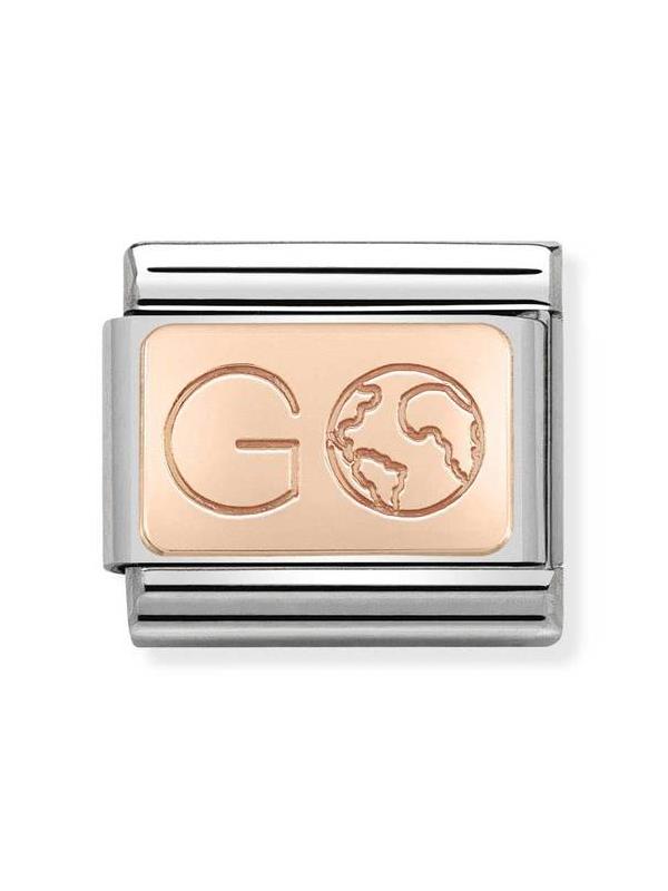Composable Classic Dekoratif Link - Plakalar Semboller - Dünya - 9K Rose Altın