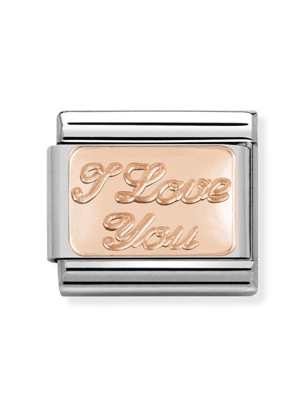 Composable Classic Dekoratif Link - Plakalar - Seni seviyorum - 9K Rose Altın