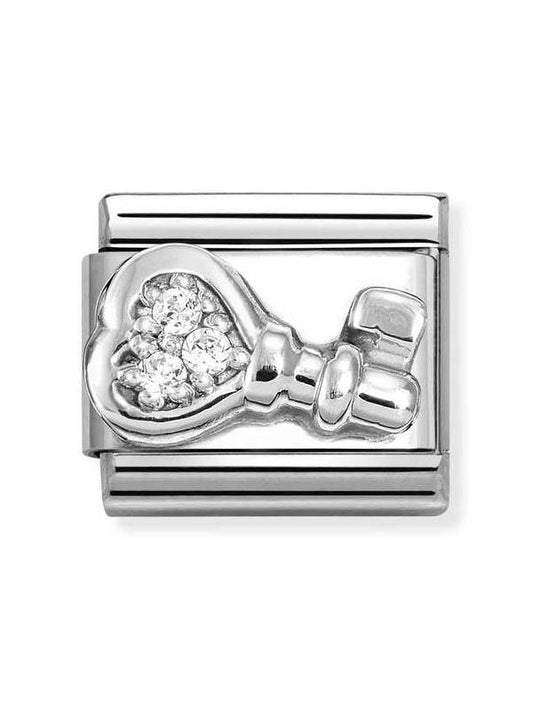 Composable Classic Dekoratif Link - Semboller - Anahtar - (48 Key) 925 Gümüş Zirkon