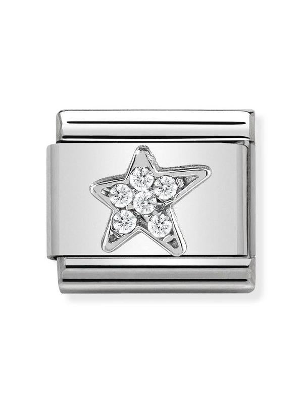 Composable Classic Dekoratif Link - Semboller - Asimetrik yıldız -  925 Gümüş Zirkon