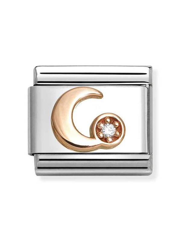 Composable Classic Dekoratif Link - Semboller - Beyaz ay - (45 White moon) 9K Rose Altın