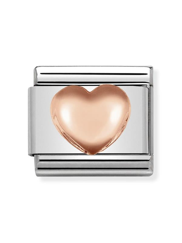 Composable Classic Dekoratif Link - Semboller - Kalp - (22 Raised heart) 9K Rose Altın