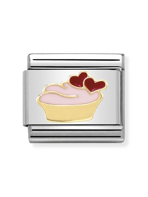 Composable Classic Dekoratif Link - Semboller - Kalpli Muffin - 18K Altın
