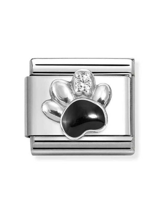 Composable Classic Dekoratif Link - Semboller - Pençe Siyah Beyaz - 925 Gümüş Zirkon