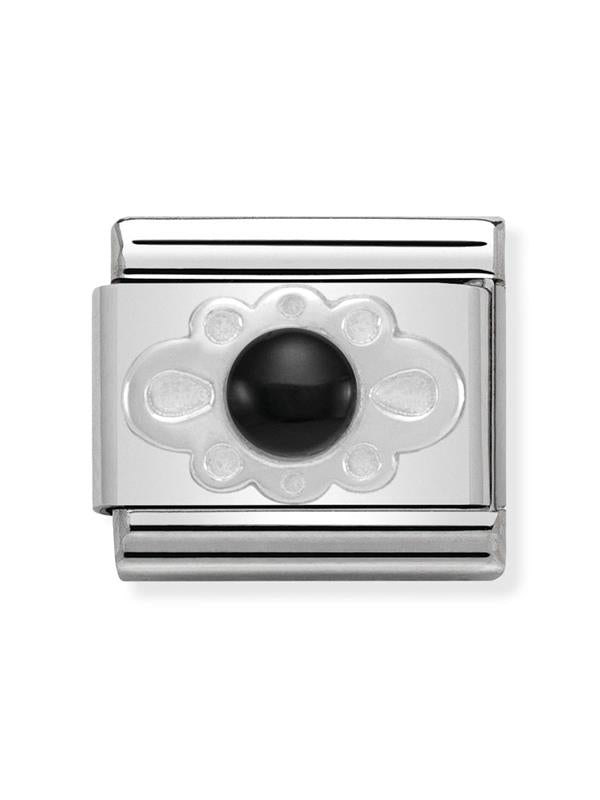 Composable Classic Dekoratif Link - Semboller - Siyah akik - 925 Gümüş