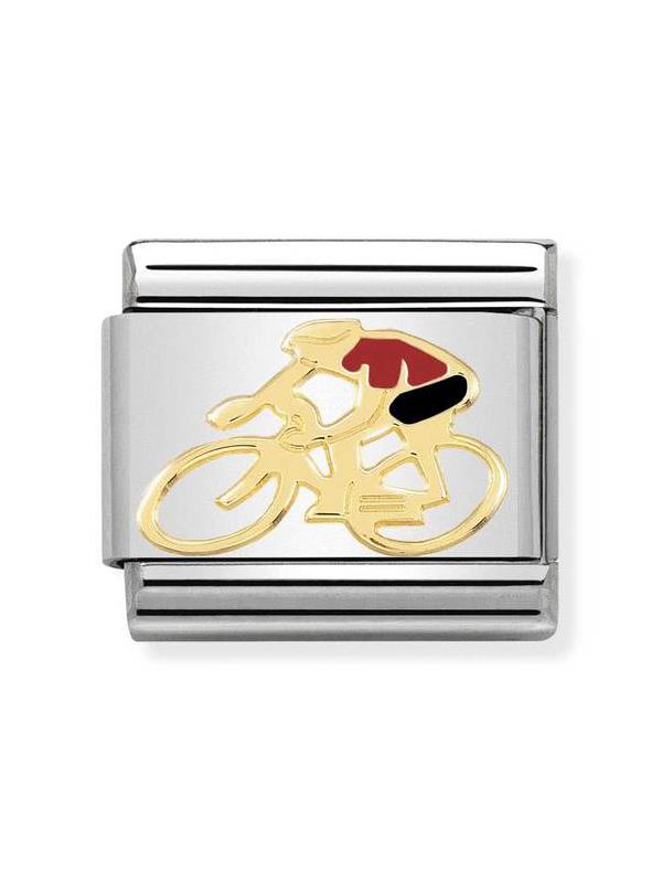 Composable Classic Dekoratif Link - Spor - Bisikletli - (14 Cyclist Red) 18K Altın