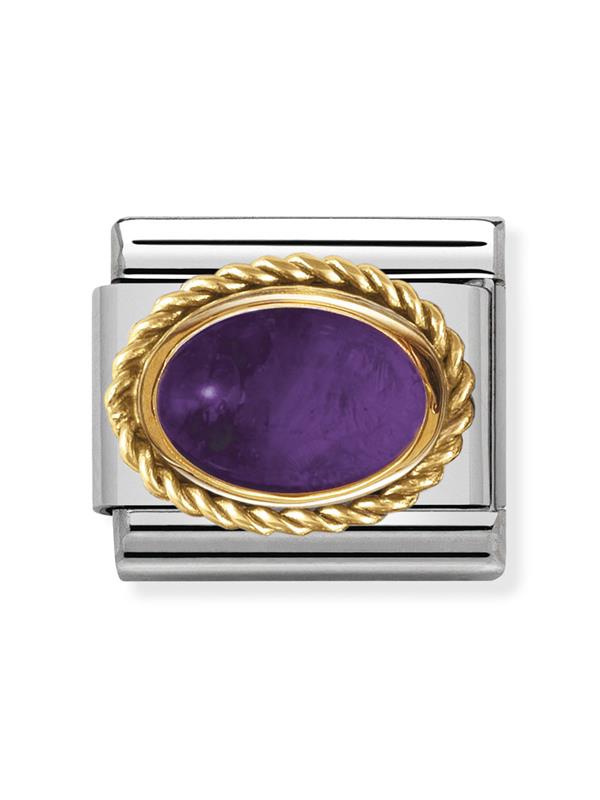Composable Classic Dekoratif Link - Taşlar Oval - AMETİST - (02 AMETHYST) 18K Altın