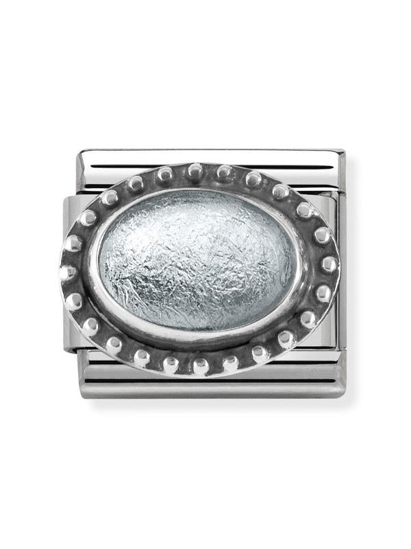 Composable Classic Dekoratif Link - Taşlar Oval - Gümüş Ay - 925 Gümüş