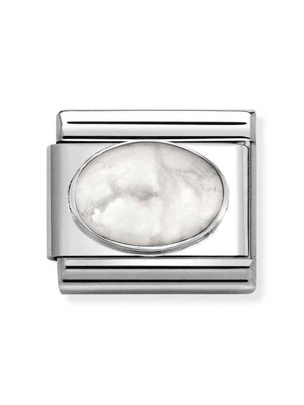 Composable Classic Dekoratif Link - Taşlar Oval - Howlite Mat - 925 Gümüş