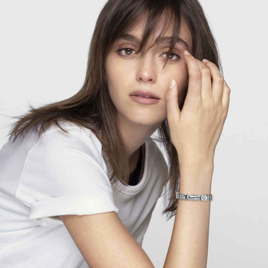 Composable Classic Dekoratif Link - Taşlar Oval - Mat Obsidian - 925 Gümüş