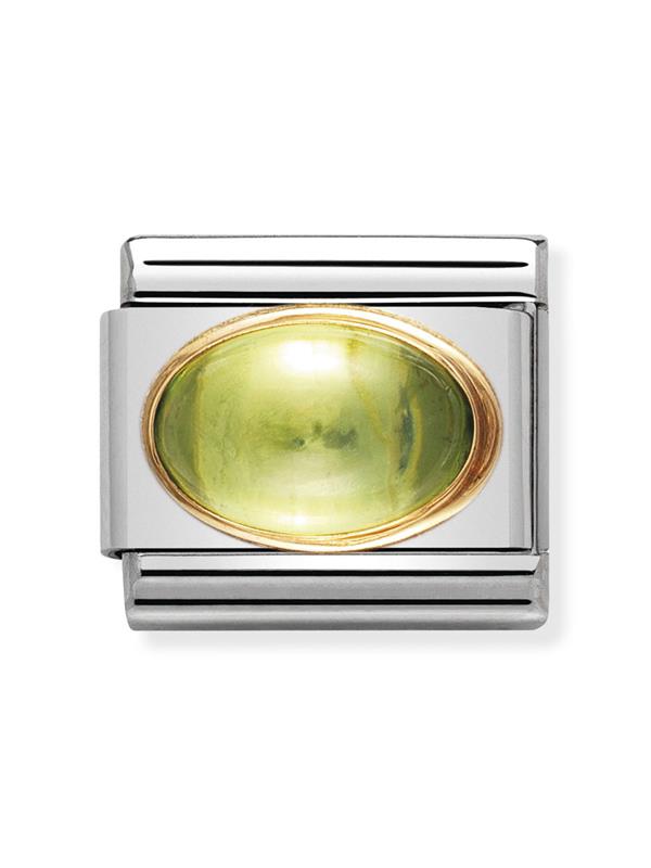 Composable Classic Dekoratif Link - Taşlar Oval - Peridot - (05 PERIDOT) 18K Altın