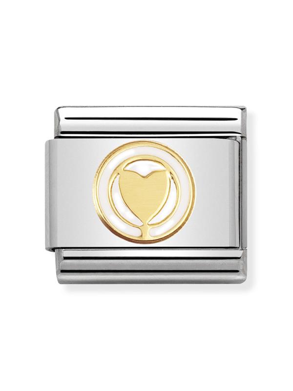 Composable Classic Dekoratif Link - Zerafet - Sonsuz aşk beyaz - 18K Altın
